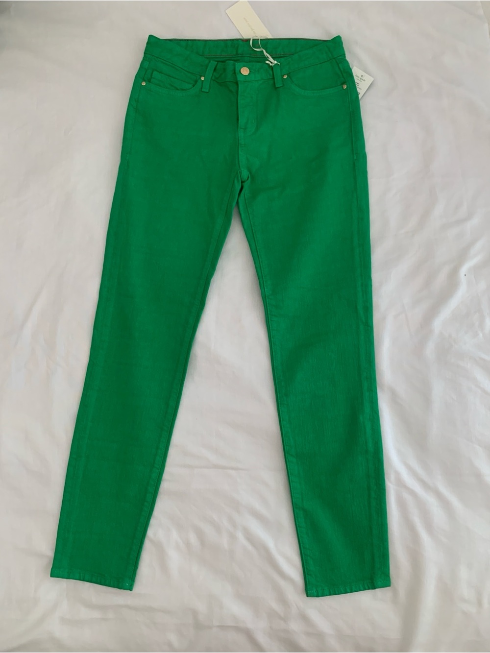NWT Kate Spade NY Broome Street Clover Green Skinny Jeans Size 27 Stretch Denim
